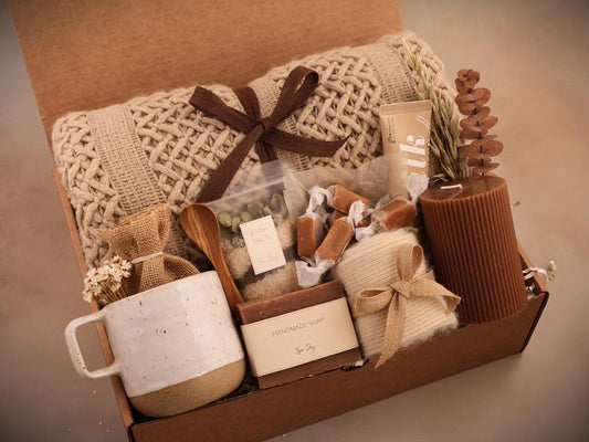 Hug In A Box, Encouragement Gift, Mom Gift Set, Hygee Gift Box, Thinking Of You Box, Cozy Care Package, Self Care Basket, Blanket Gift Box